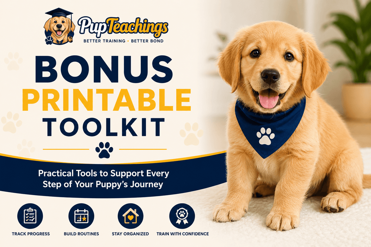Bonus Printable Puppy Training Toolkit — trackers, checklists, routine cards and progress sheets by PupTeachings